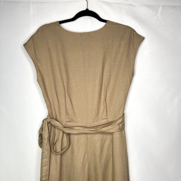 Womans Mod Ref The Hue Cut Out Wrap Tie Jumpsuit Tan Size Small - Picture 8 of 10